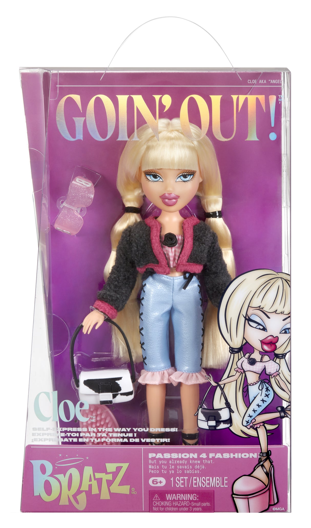 Bratz Goin' Out Poupée - Cloé - 1 Poupée Mannequin a Collectionner - Une Tenue, Un Sac a Main, Une Paire de Lunettes Soleil - 6 ans