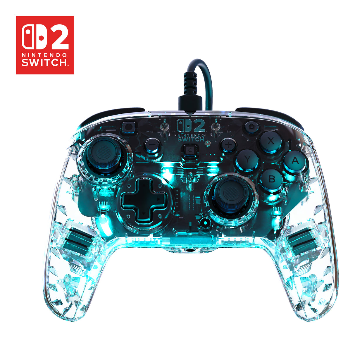 Manette de jeu - Nintendo Switch 2 - Afterglow - RGB - Filaire - Transparent - Turtle Beach