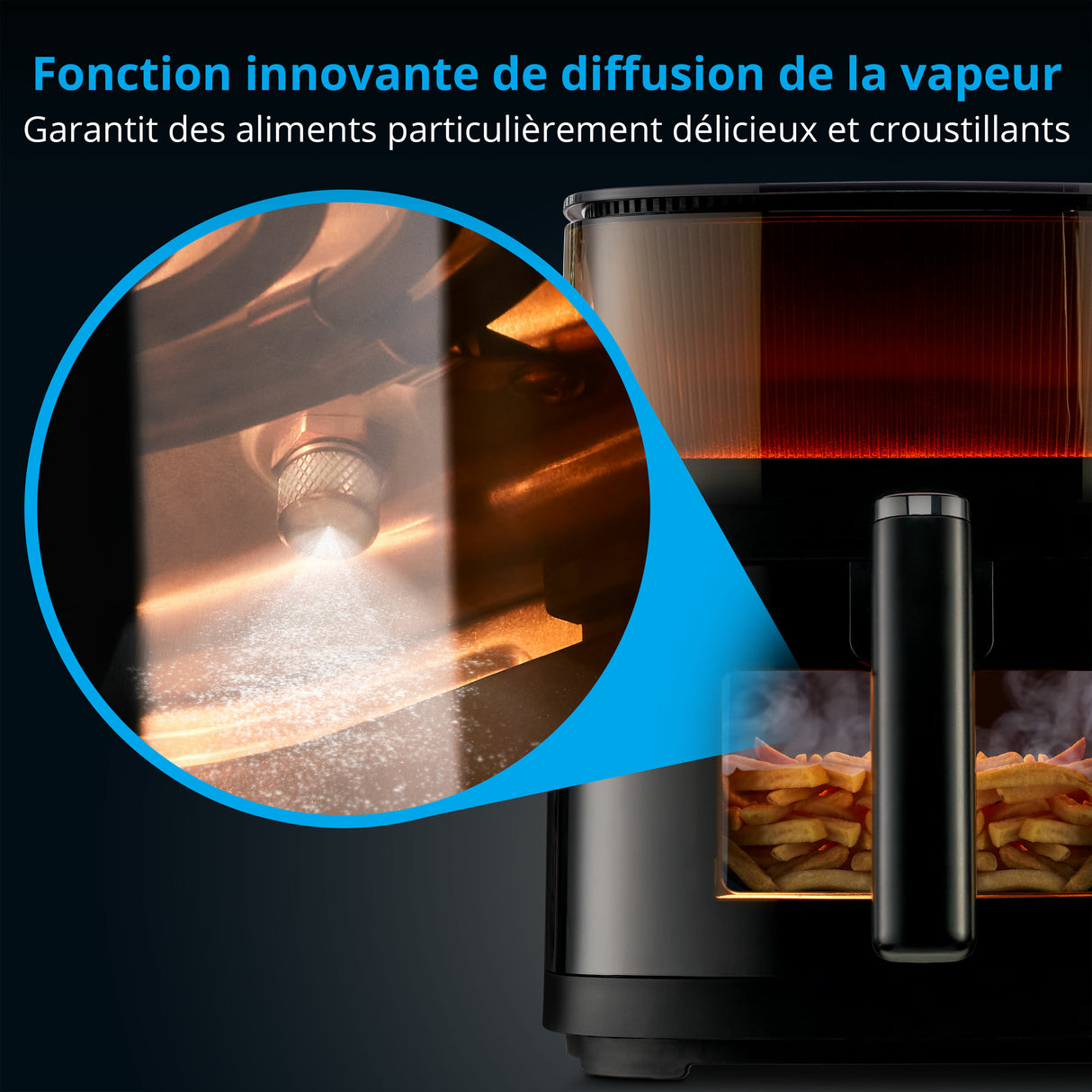 Friteuse a air chaud sans huile - MD 11780 - Température jusqu'a 230 °C - 10 programmes - 5 L - 1500 Watt