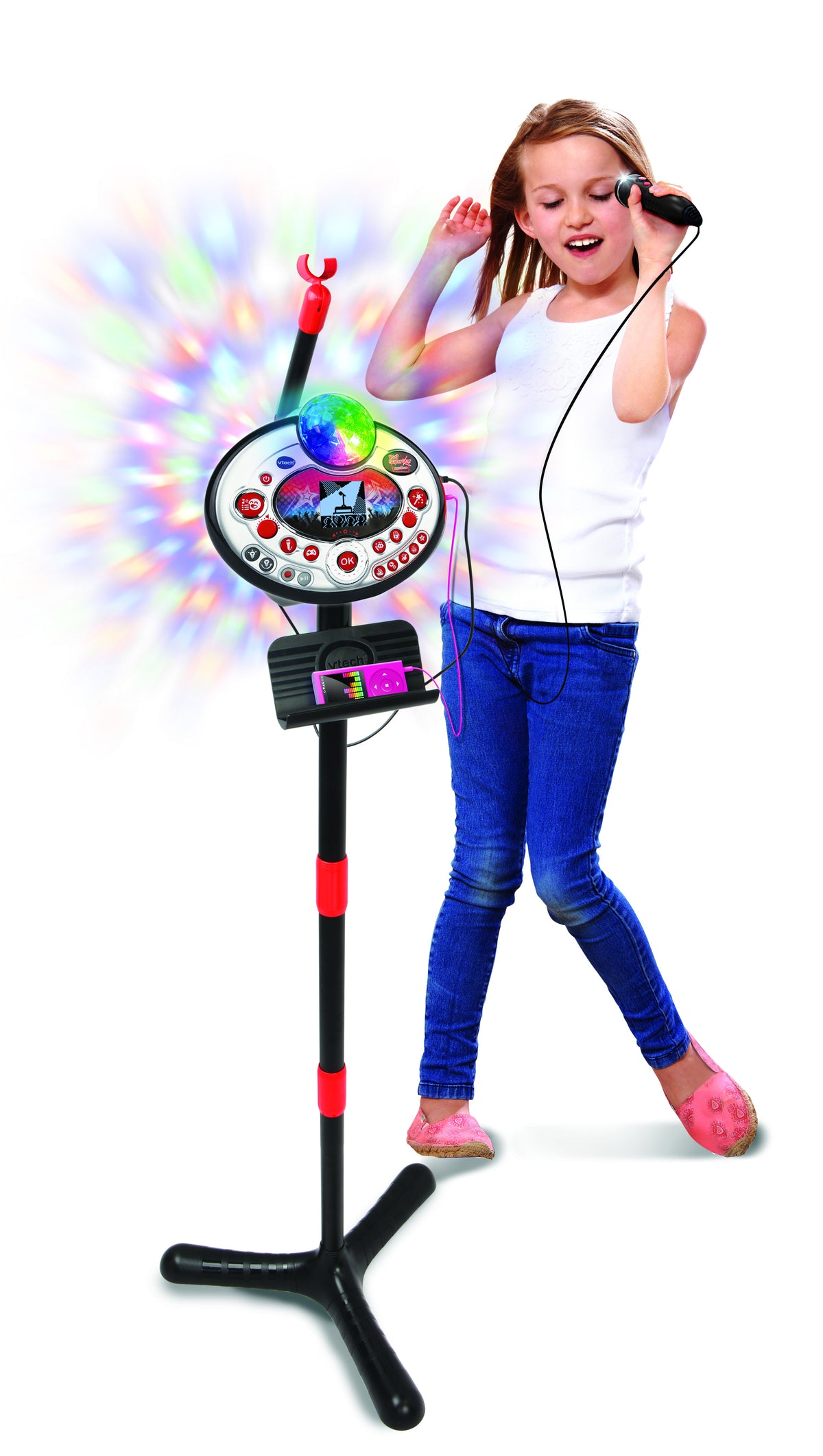 VTECH - Kidi Superstar Lightshow Noir - Micro Karaoké Enfant