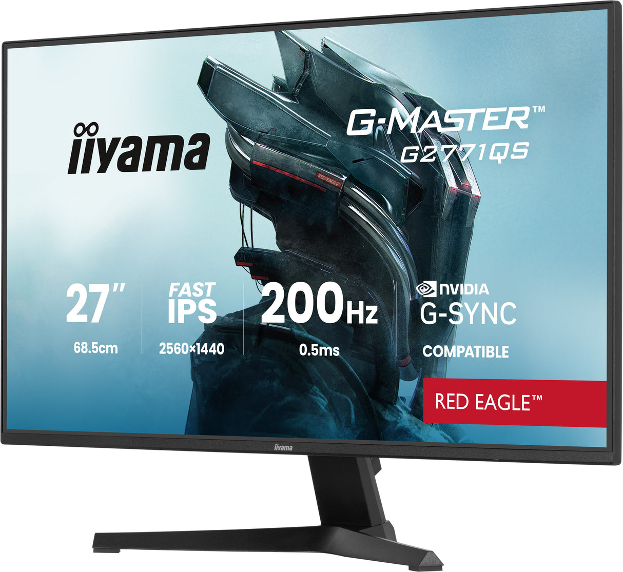 Ecran PC Gamer - IIYAMA - 27 - WQHD - 200Hz - Dalle Fast IPS - 0.5ms - G-Master Red Eagle G2771QS-B1