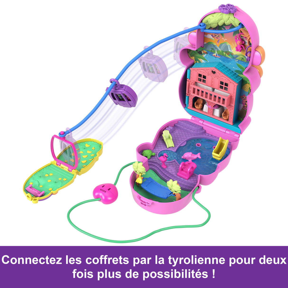 Polly Pocket-Maman Singe et Son Bébé-Coffret 2 mini-figurines HWP04