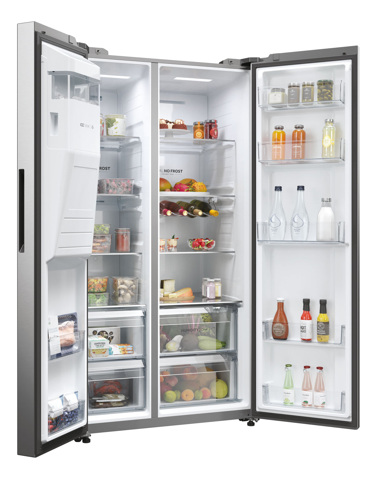 Réfrigérateur Américain - HAIER - HSW59F18EIMM - Classe E - 601 L - 36 dB - Platinium