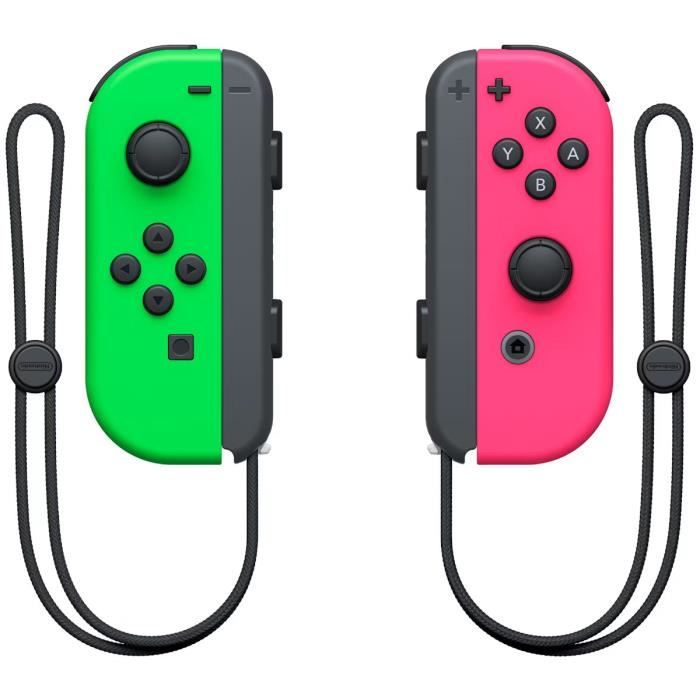 Paire de manettes Joy-Con Vert NÈon & Rose NÈon pour Nintendo Switch