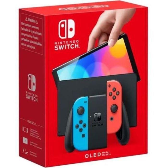 Console Nintendo Switch - Modele OLED Bleu Néon & Rouge Néon