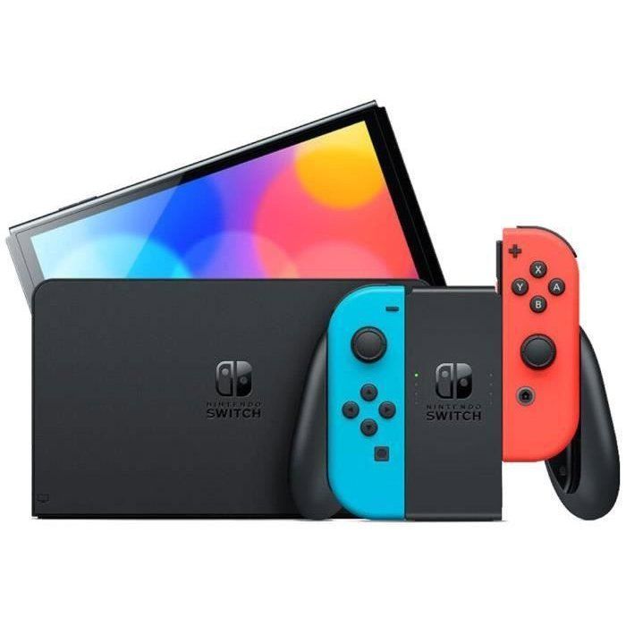 Console Nintendo Switch - Modele OLED Bleu Néon & Rouge Néon