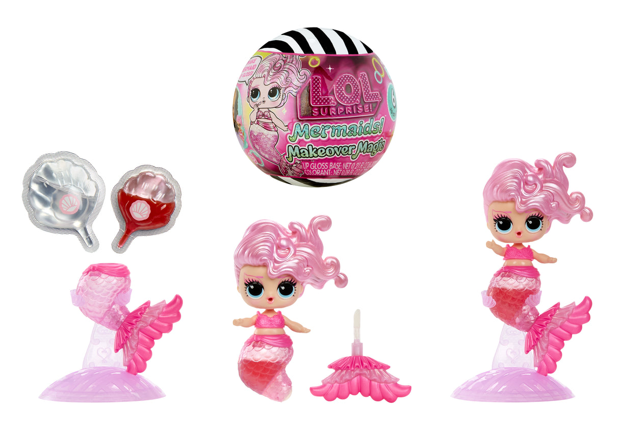 L.O.L. Surprise! - Sirenes - Brillant a Levres a faire soi-meme, Mélangez et créez du Maquillage, 6 Poupées a Collectionner - 4 an