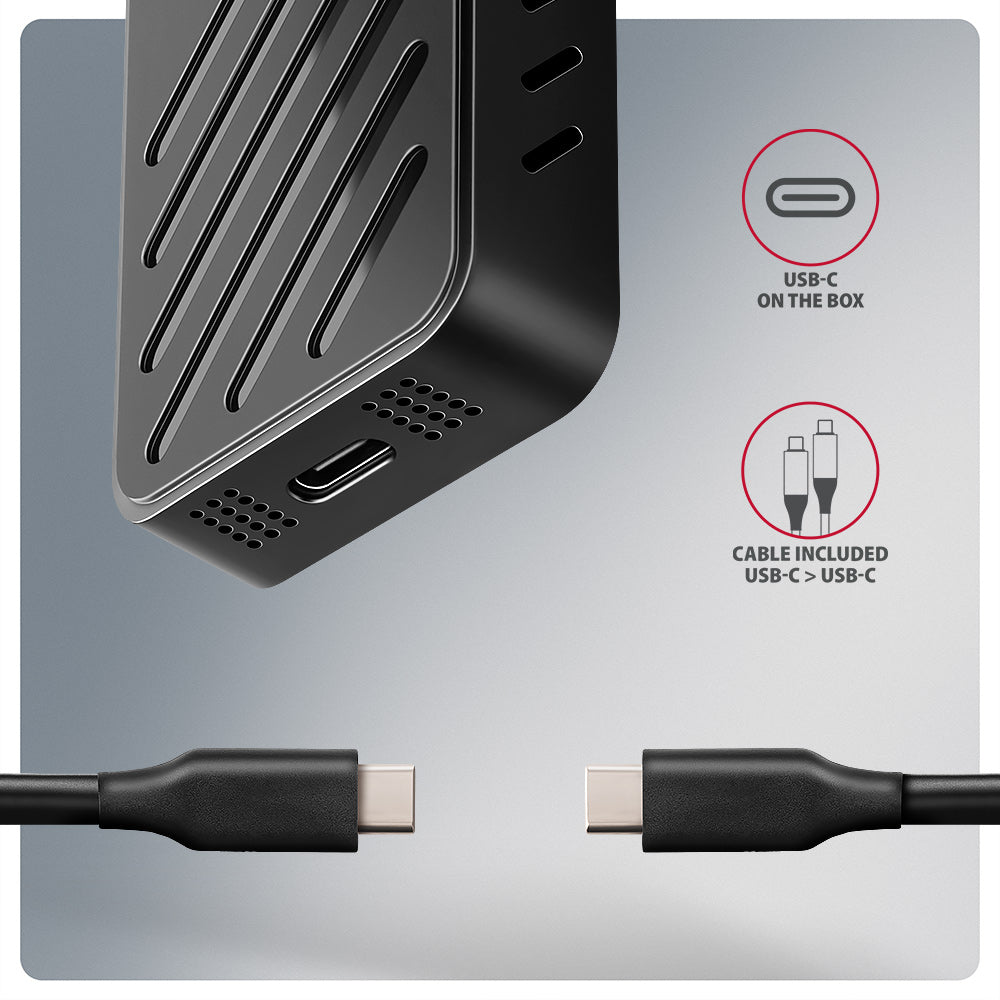 Boitier externe USB-C 3.2 Axagon EEM2-20G - NVMe M.2 Type 2280 (Noir)