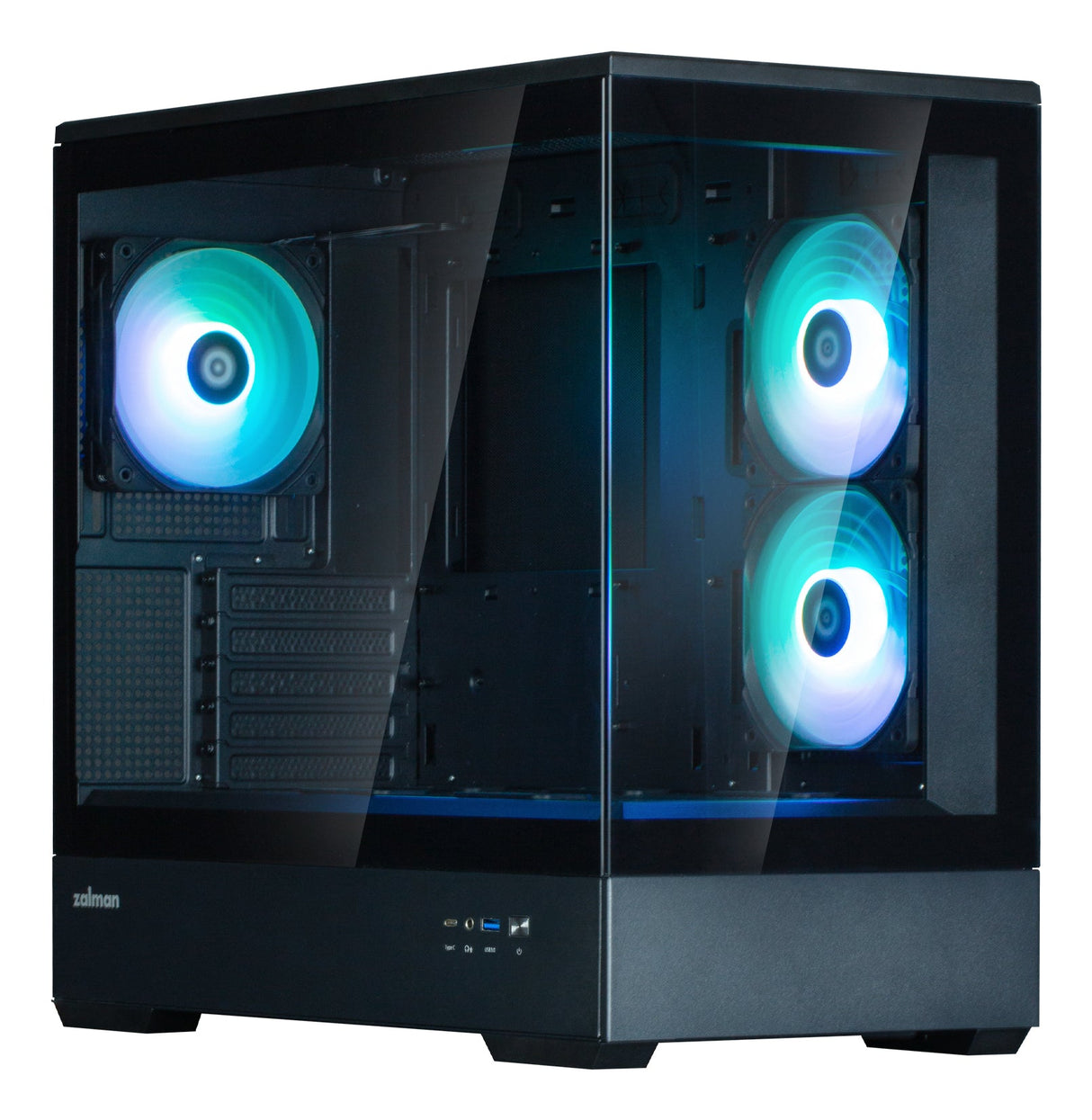Boitier Mini Tour Micro ATX Zalman P30 V2 RGB avec panneaux vitrés (Noir)