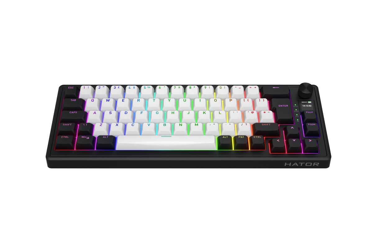 Clavier Gamer sans fil magnétique (Hator Aurum Linear) Hator Skyfall 65 Mag Ultima 8K TKL RGB (Noir)
