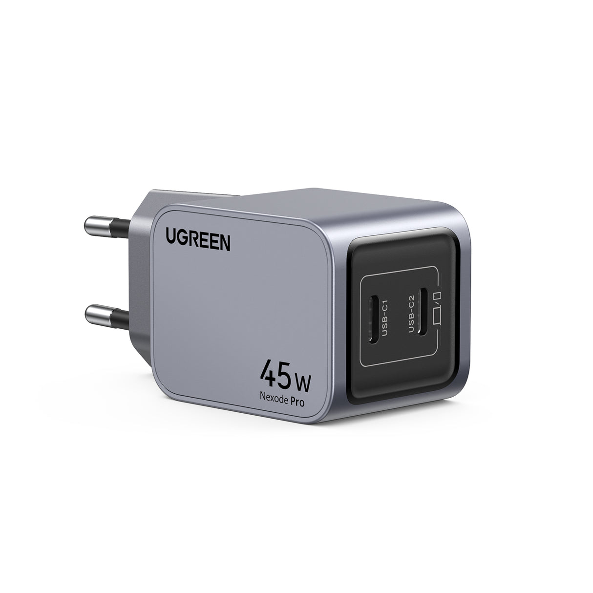 Chargeur secteur - UGREEN - GaN 2 Ports USB-C - 45W - Gris