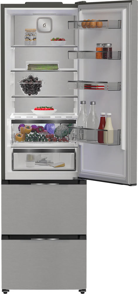 Réfrigérateur multiportes - WHIRLPOOL - WHKF6352X5E - 351 L - Dual NoFrost - 6e sens - Classe D - Multiflow - 203,5x59,5x66,3 - Inox