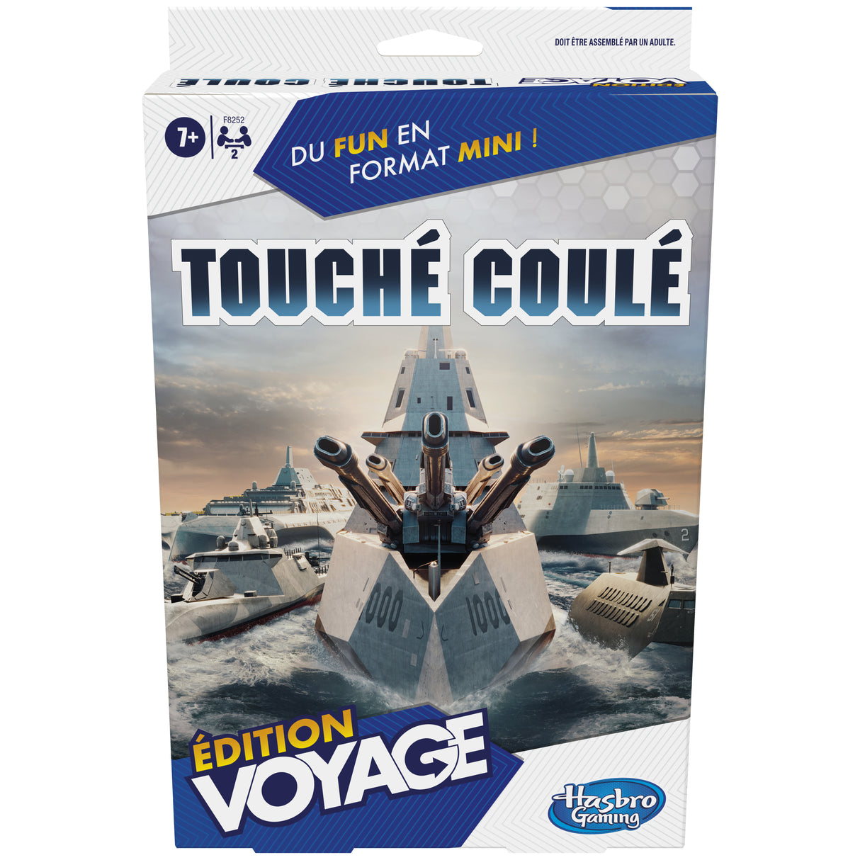 Touché coulé Voyage, jeu de société de voyage pour 2 joueurs, jeu de voyage, jeu pour enfants, Des 7 ans, Hasbro Gaming
