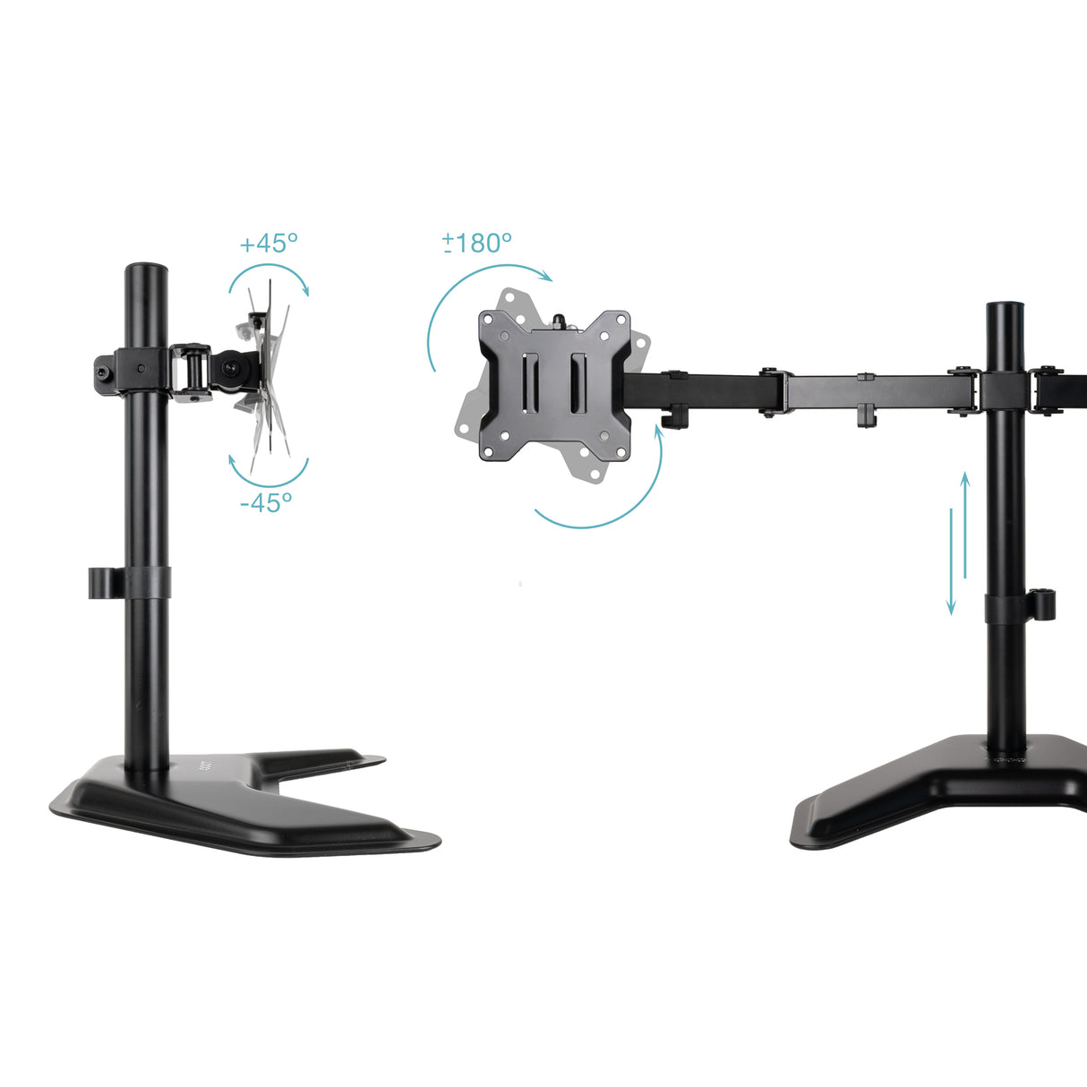 Support double-écran à poser Tooq DB1702TN 17"-32" (9kg max) (Noir)