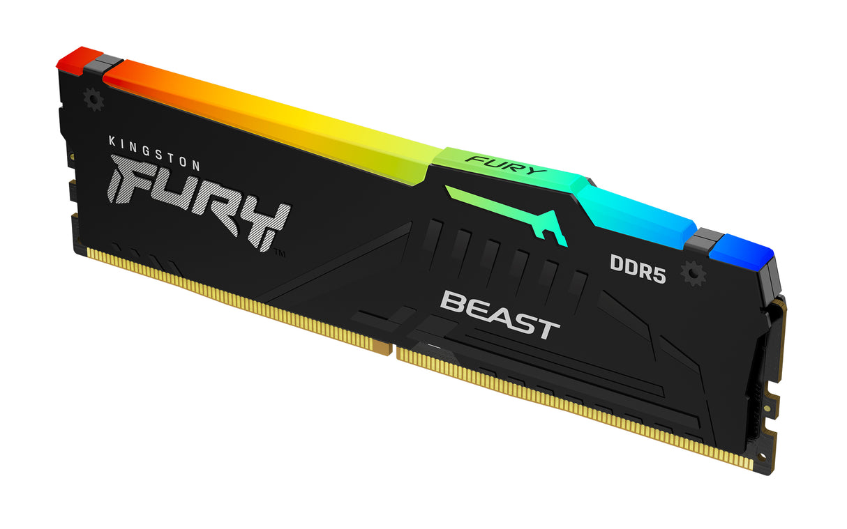 Barrette mémoire 32Go DIMM DDR5 Kingston Fury Beast RGB 5200MHz (Noir)