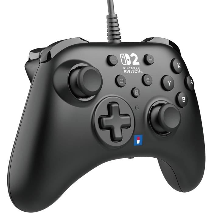 Manette filaire - HORI - Horipad - Nintendo Switch et Switch 2 - Bouton Nintendo C - Boutons arriere programmables - Noir