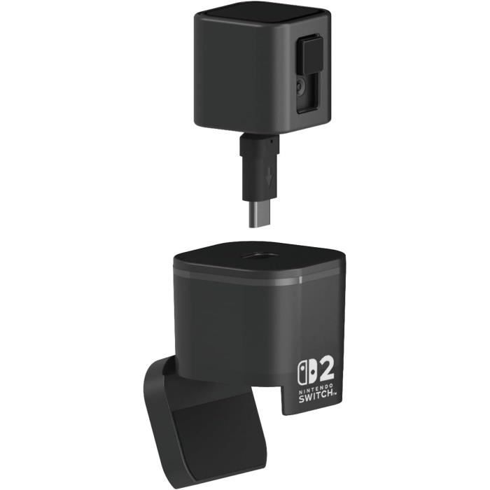 Caméra vidéo USB - HORI - Nintendo Switch 2 - Bras flexible et cache d'objectif - Noir