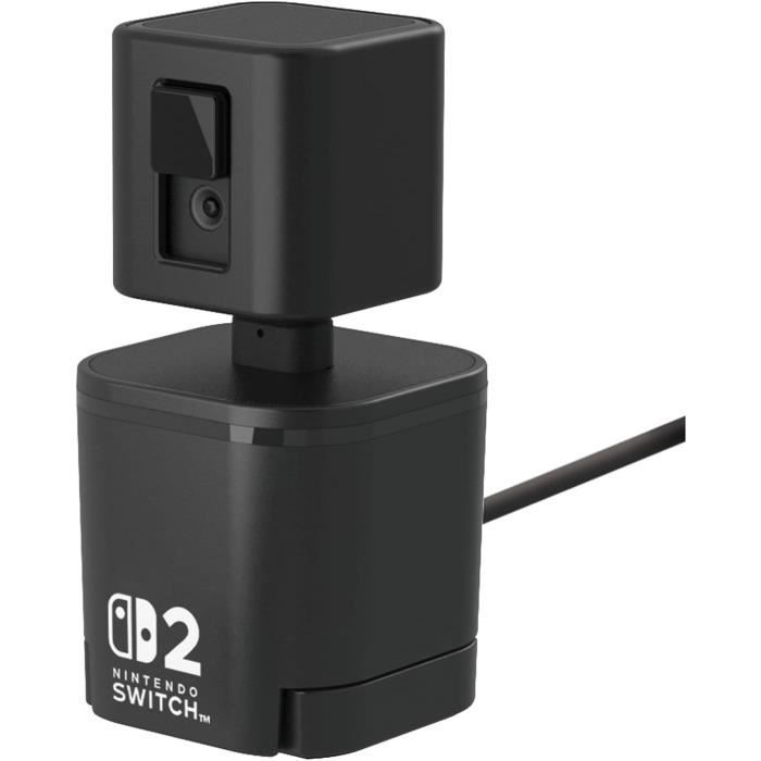 Caméra vidéo USB - HORI - Nintendo Switch 2 - Bras flexible et cache d'objectif - Noir
