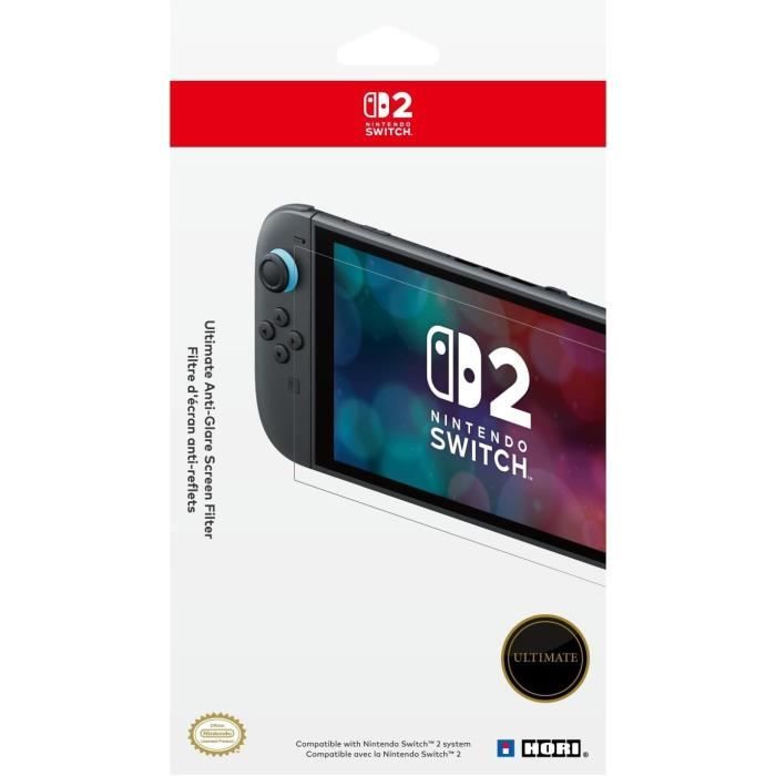 Protection d'écran verre trempé premium - HORI - Nintendo Switch 2 - Anti-reflets - Anti-rayures - 100 % transparent