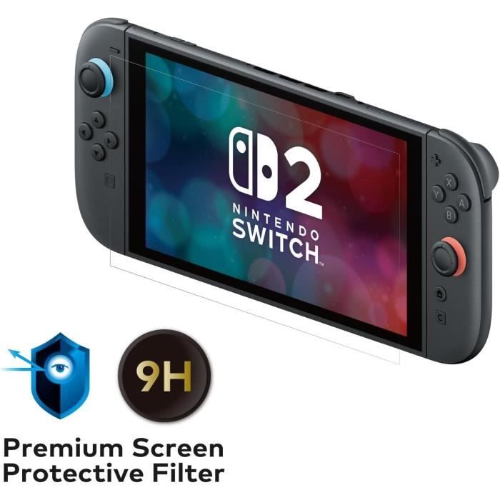 Protection d'écran verre trempé premium - HORI - Nintendo Switch 2 - Anti-lumiere bleue - Indice de dureté 9 h