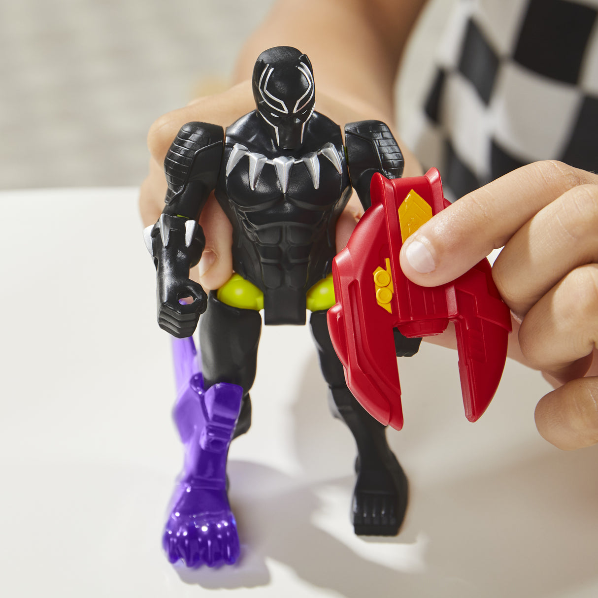 MixMashers Black Panther, figurine 12 cm personnalisable a mélanger et combiner avec accessoires, Marvel, des 4 ans