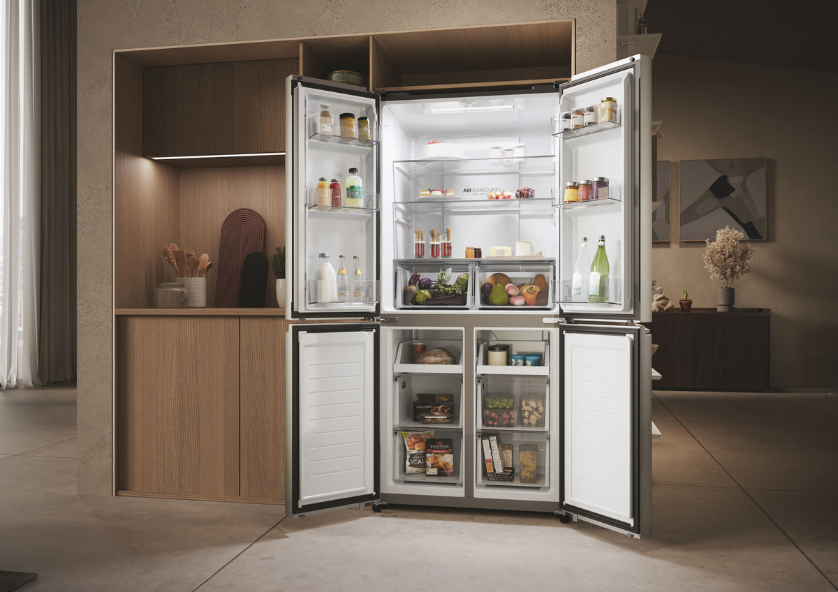 Réfrigérateur multi-portes - HAIER - HCR3818ENMM - Classe E - 467 L - 35 dB - 181,5 x 83,3 x 65 cm - Silver