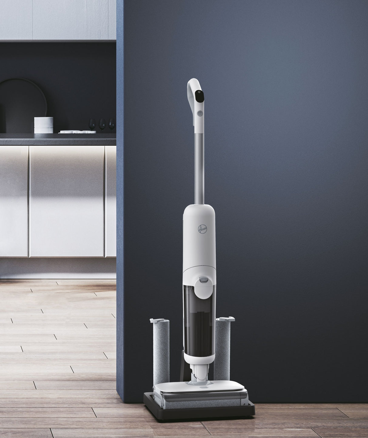 HOOVER HW500 - Aspirateur Balai Laveur sans Fil Eau et Poussiere - Double Rouleau - Moteur Haute Performance 230W