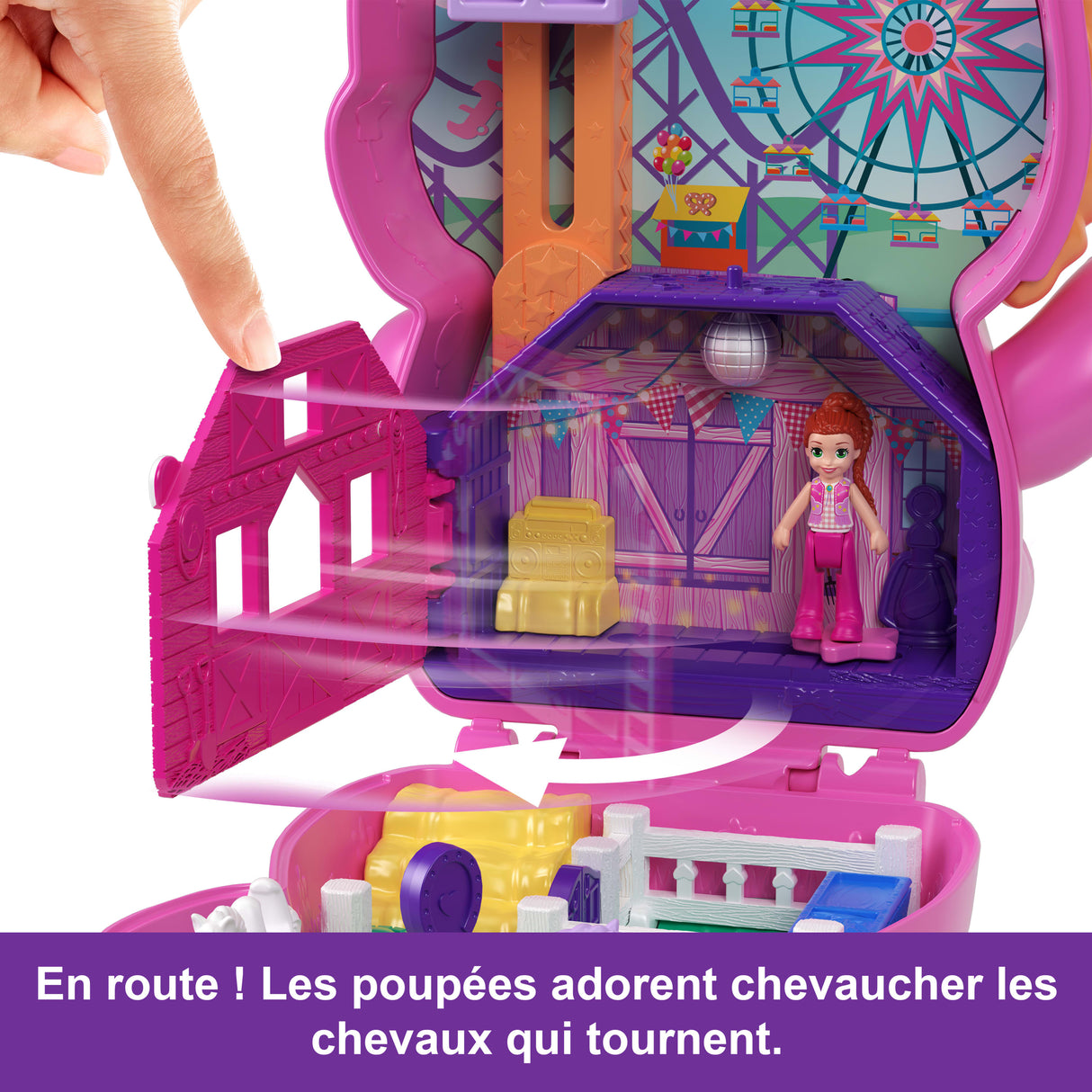 Polly Pocket-Coffret Poney Rodéo-Jouet De Voyage - 4 ans+- JCR39
