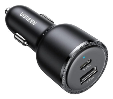 Chargeur voiture - UGREEN - 1 USB-C + 1 USB-A - 63W - Gris