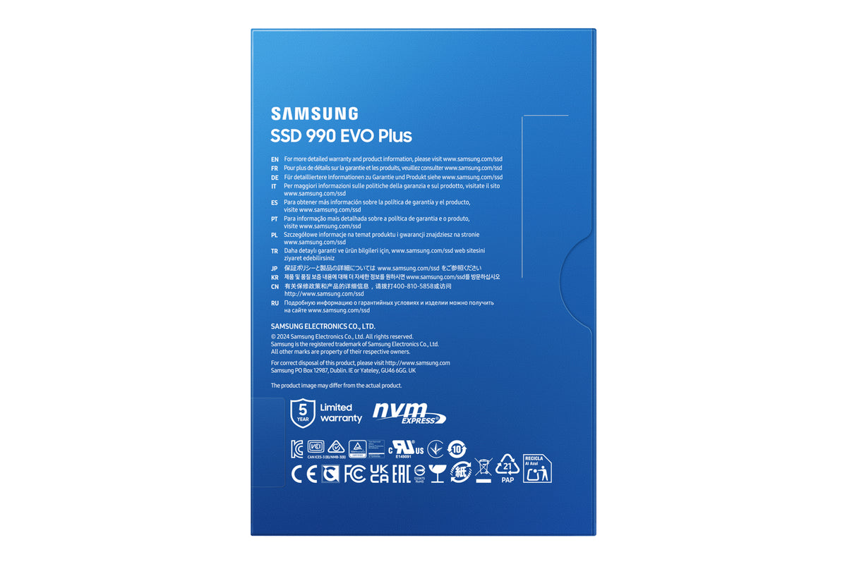 SAMSUNG - 990 EVO Plus - SSD Interne - 2 To - NVMe M.2 PCIe 4.0x4 - Vitesse lecture jusqu'a 7 250 Mo/s