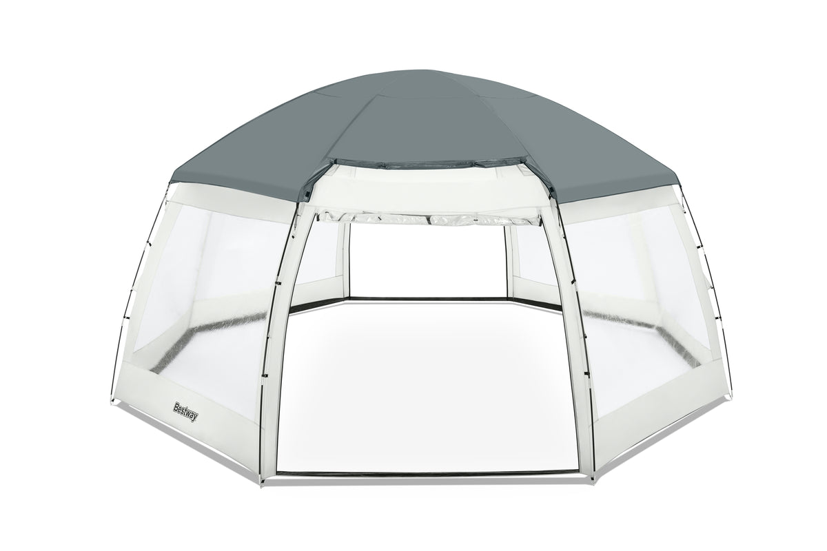 BESTWAY - Dôme de protection pour piscine - Octogonal 600 x 600 x 295 cm - Gris