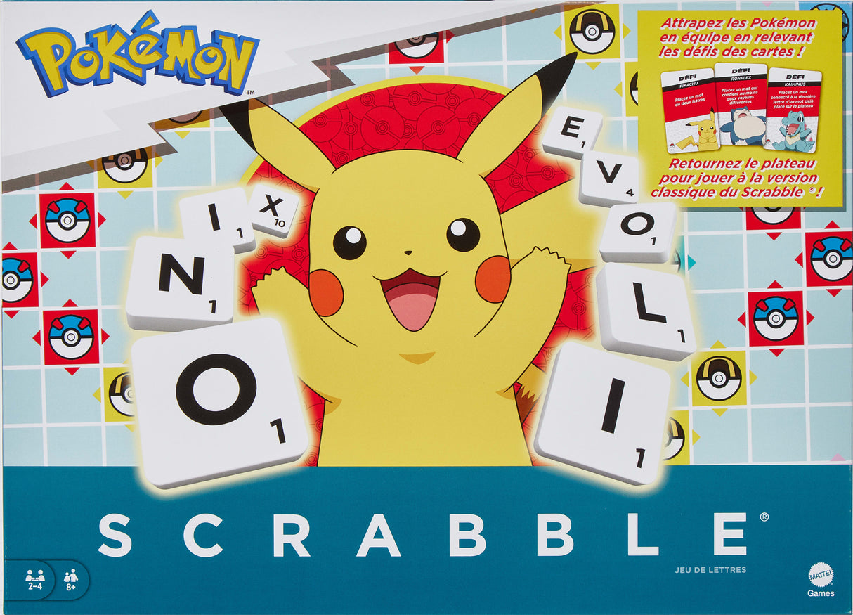 Scrabble Pokémon-Jeu de société familial avec 2 modes de jeu HXT27