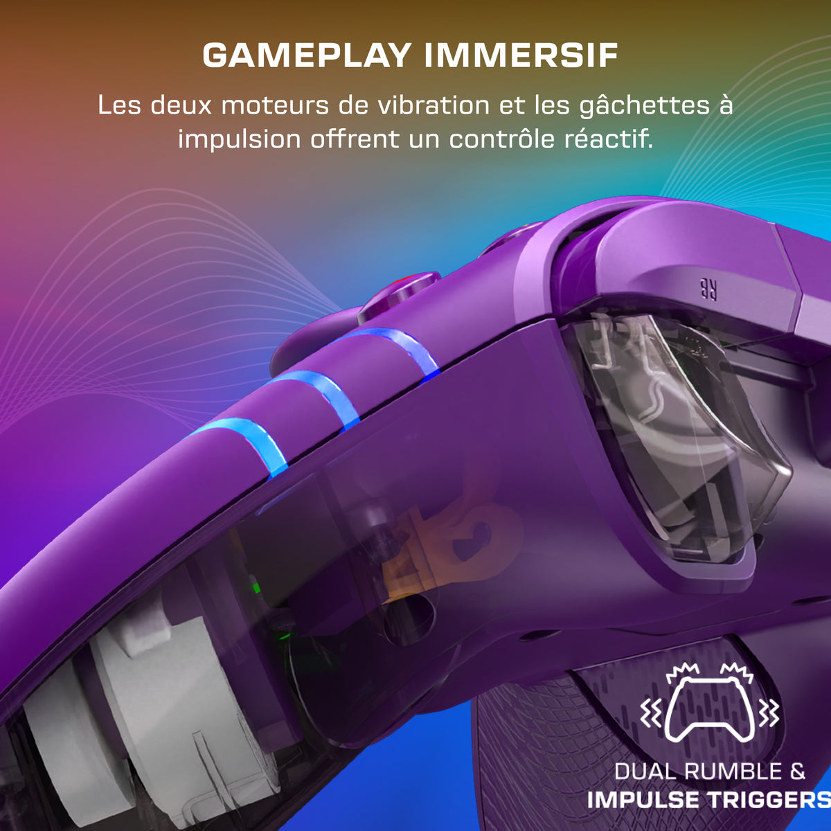 Manette de jeu - Xbox Series X|S, Xbox One et PC - Afterglow Wave - RGB - Filaire - Violet - TURTLE BEACH