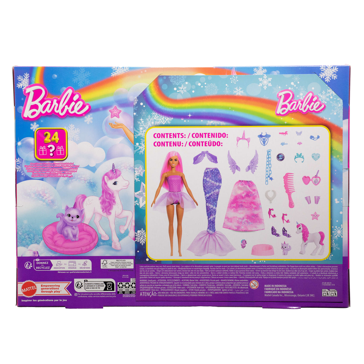 Barbie - Calendrier de l'Avent - Avec poupée mode et 24 surprises - Barbie - JFL66