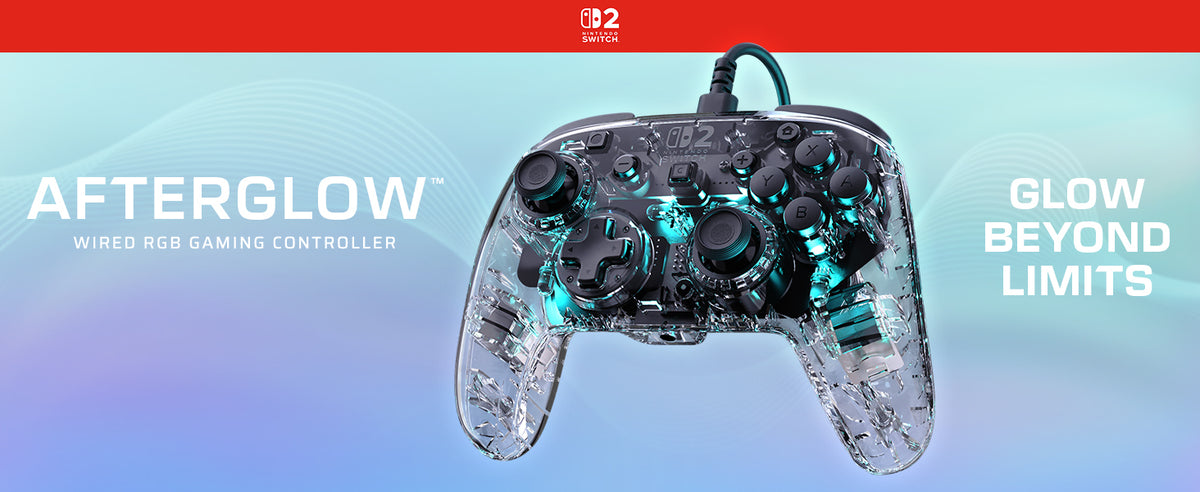 Manette de jeu - Nintendo Switch 2 - Afterglow - RGB - Filaire - Transparent - Turtle Beach