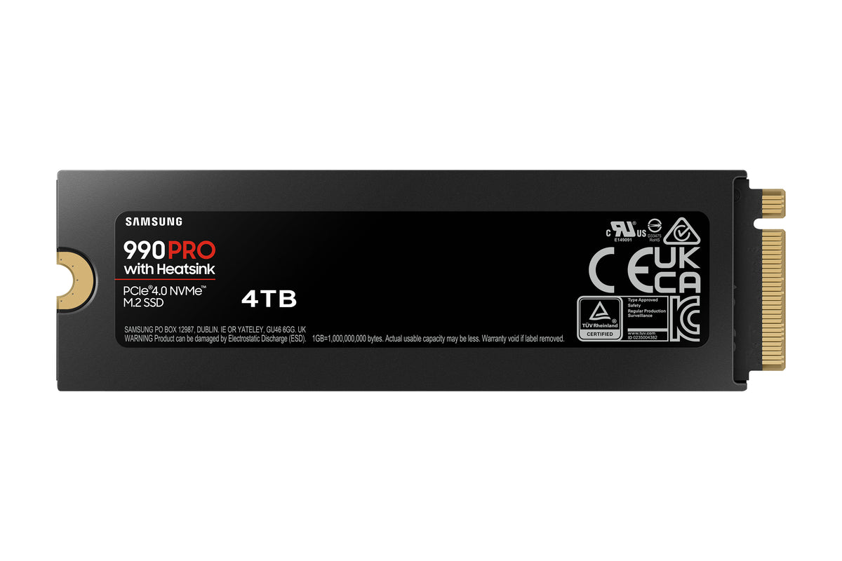 SAMSUNG - 990 PRO avec dissipateur- SSD Interne - 4 To - NVMe M.2 PCIe 4.0x4 - Vitesse lecture jusqu'a 7 450 Mo/s