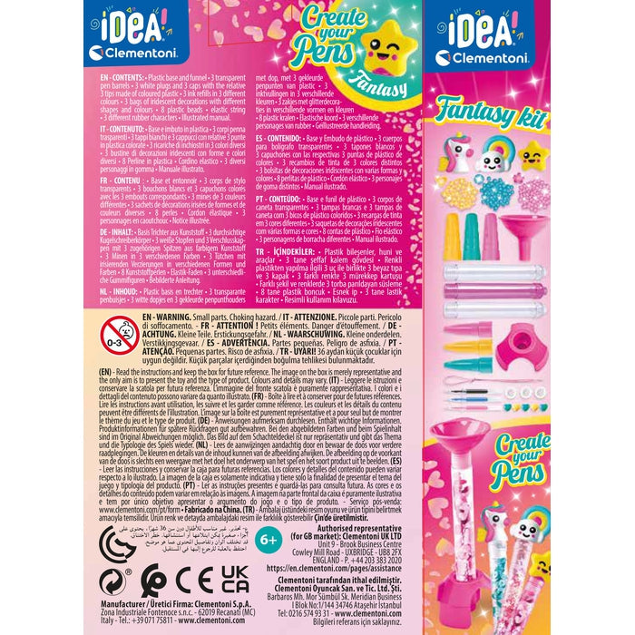 Clementoni - Créer tes stylos - Mini atelier des Stylos - Theme Fantaisie - 3 a créer - Des 6ans