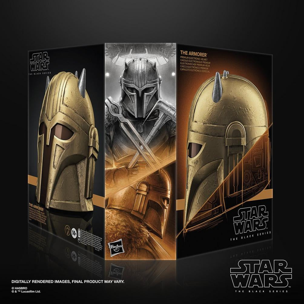 Casque The Armorer électronique premium, article de cosplay, des 14 ans, Star Wars The Black Series