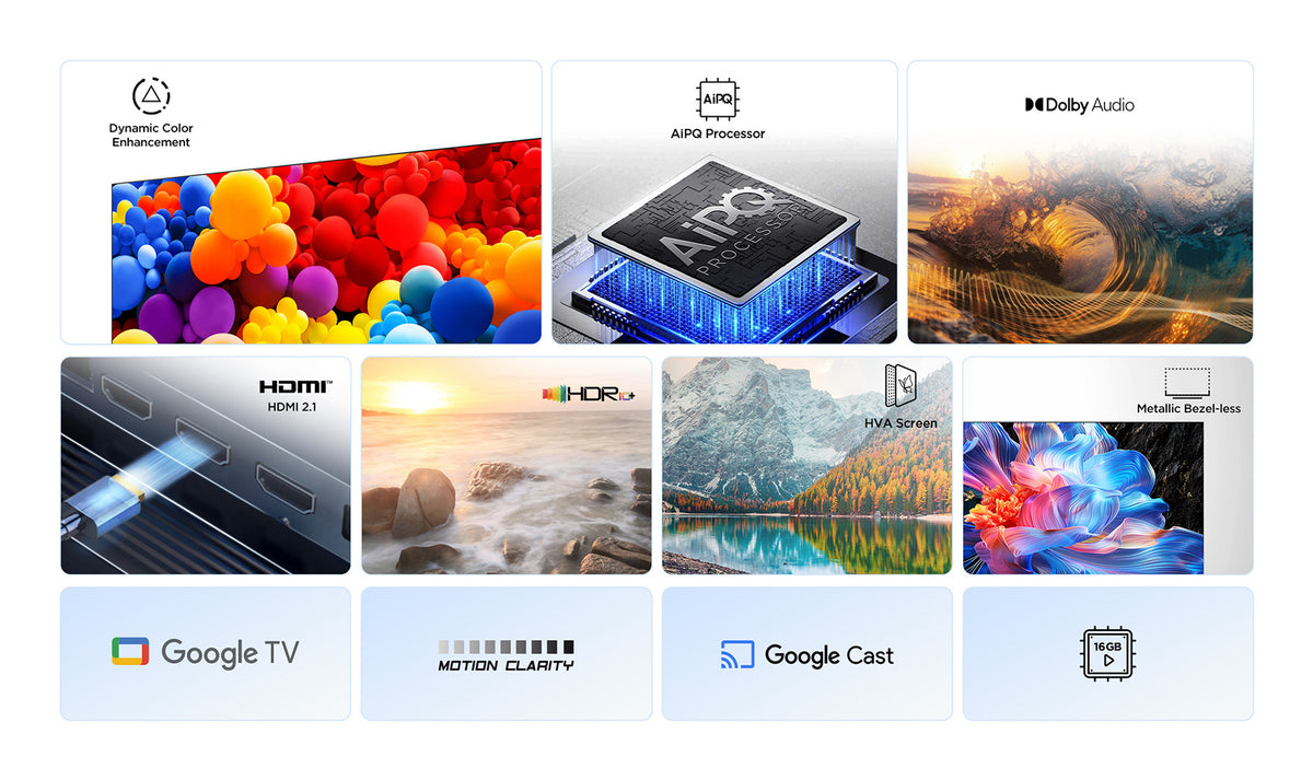 TCL 50P6K - TV LED 50 (126 cm) - 4K UHD 3840x2160 - HDR10+ - Google TV - 3xHDMI 2.1 - WiFi