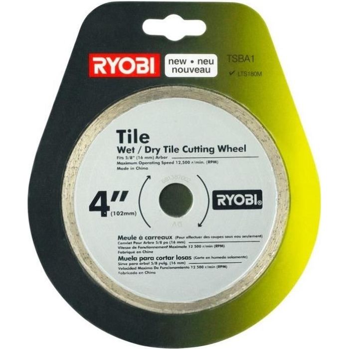 RYOBI - Disque de coupe diam. 102 mm pour carrelette ONE+ LTS180M - TSBA1