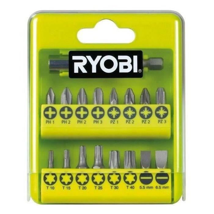 RYOBI - BoÓte cristal 17 accessoires de vissage PH / PZ / SL / TX boÓte-prÈsentoir - RAK17SD