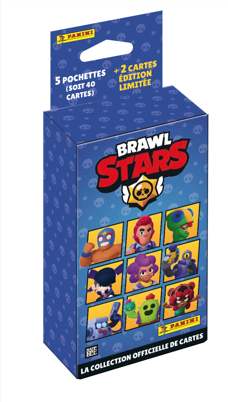Blister - PANINI - BRAWL STARS TC - 5 pochettes - 2 cartes édition limitée - 40 cartes