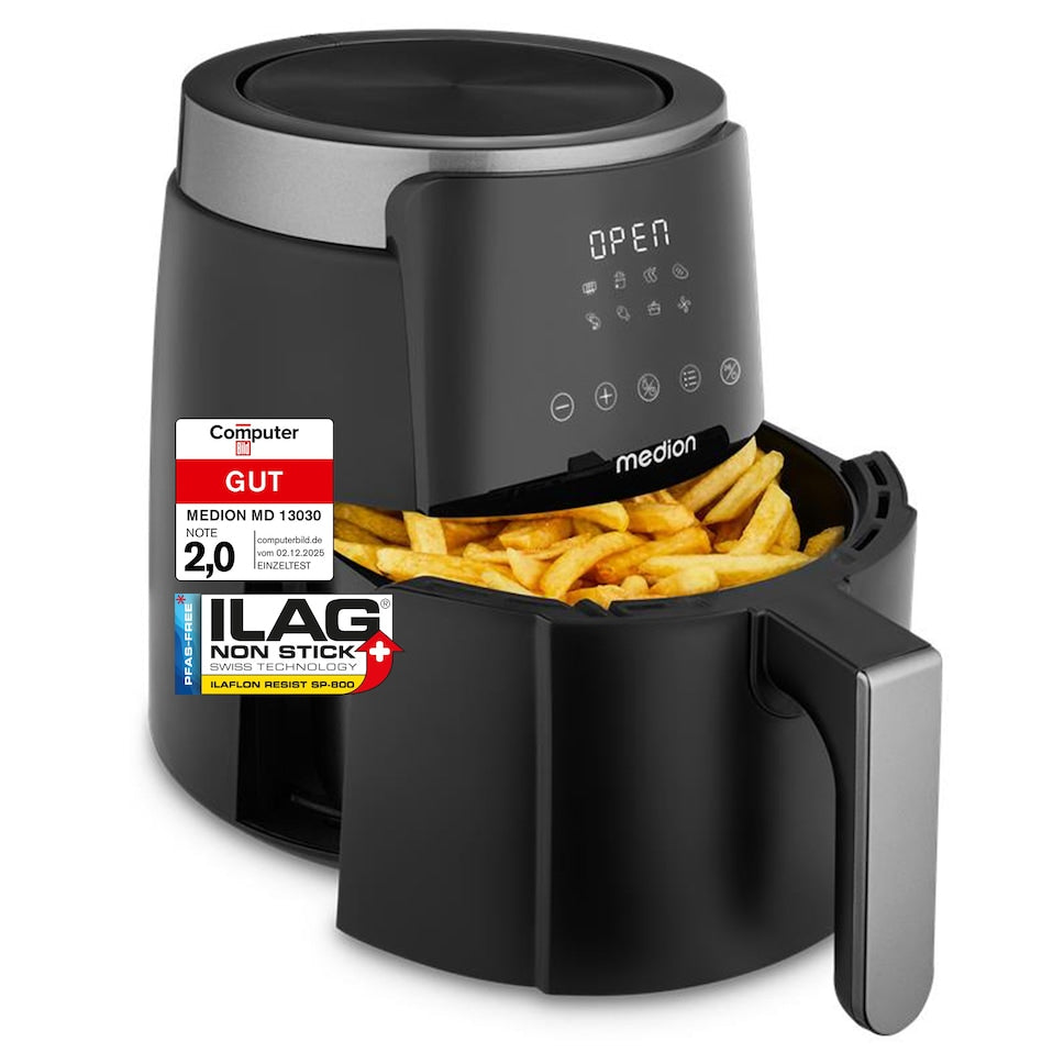Friteuse a air chaud - MEDION - MD13030 - 4,7 L - Digitale - 1500 W - Noir