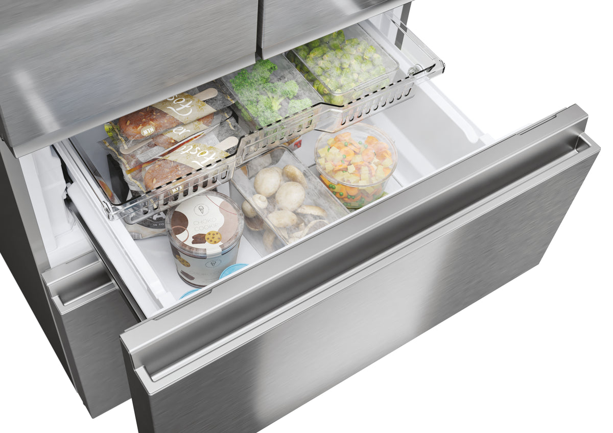 Réfrigérateur multi-portes - HAIER - HFR3718ENMM - Classe E - 402 L (262 + 140) - 37 dB - Inox