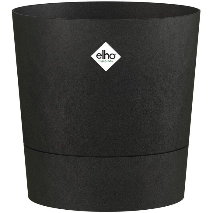 Pot de fleur rond - ELHO - Foss Rond 35 - 21 L - L 35 x B 34.5 x H 34 cm - Noir - Extérieur