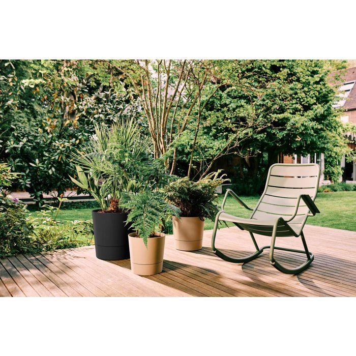 Pot de fleur rond - ELHO - Foss Rond 35 - 21 L - L 35 x B 34.5 x H 34 cm - Noir - Extérieur