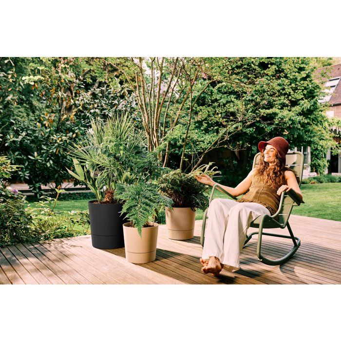 Pot de fleur rond - ELHO - Foss Rond 35 - 21 L - L 35 x B 34.5 x H 34 cm - Noir - Extérieur