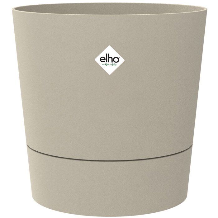Pot de fleur rond - ELHO - Foss Rond 35 - 21 L - L 35 x B 34.5 x H 34 cm - Beige - Extérieur
