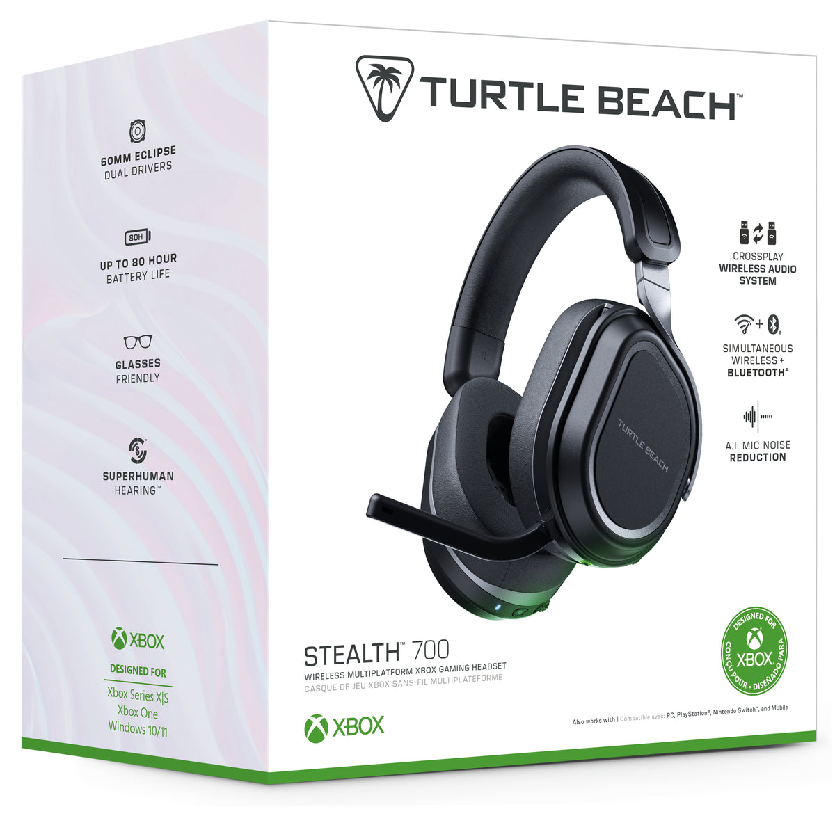 Casque gaming sans fil - Turtle Beach Stealth™ 700X (Gen3) - Noir - Xbox, PS5, PS4, PC, mobile, 60mm, Bluetooth, 80h