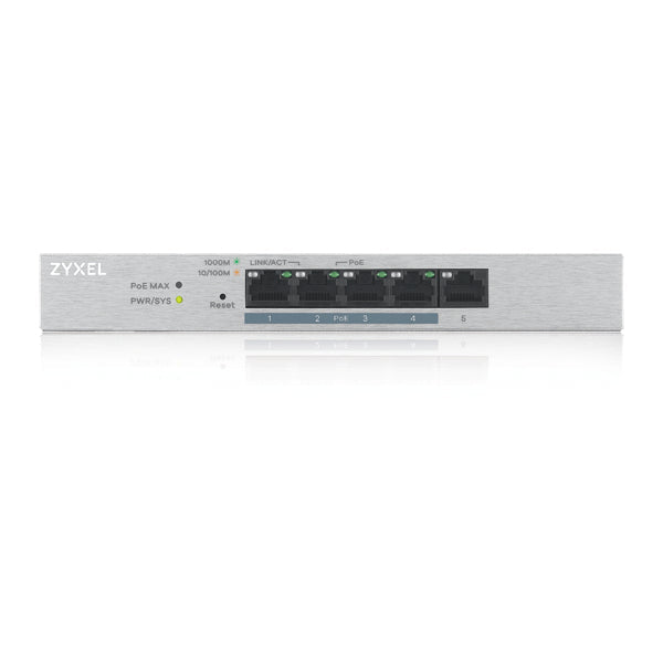 Switch réseau ethernet Gigabit Zyxel GS1200-HP v2 - 5 ports dont 4x PoE